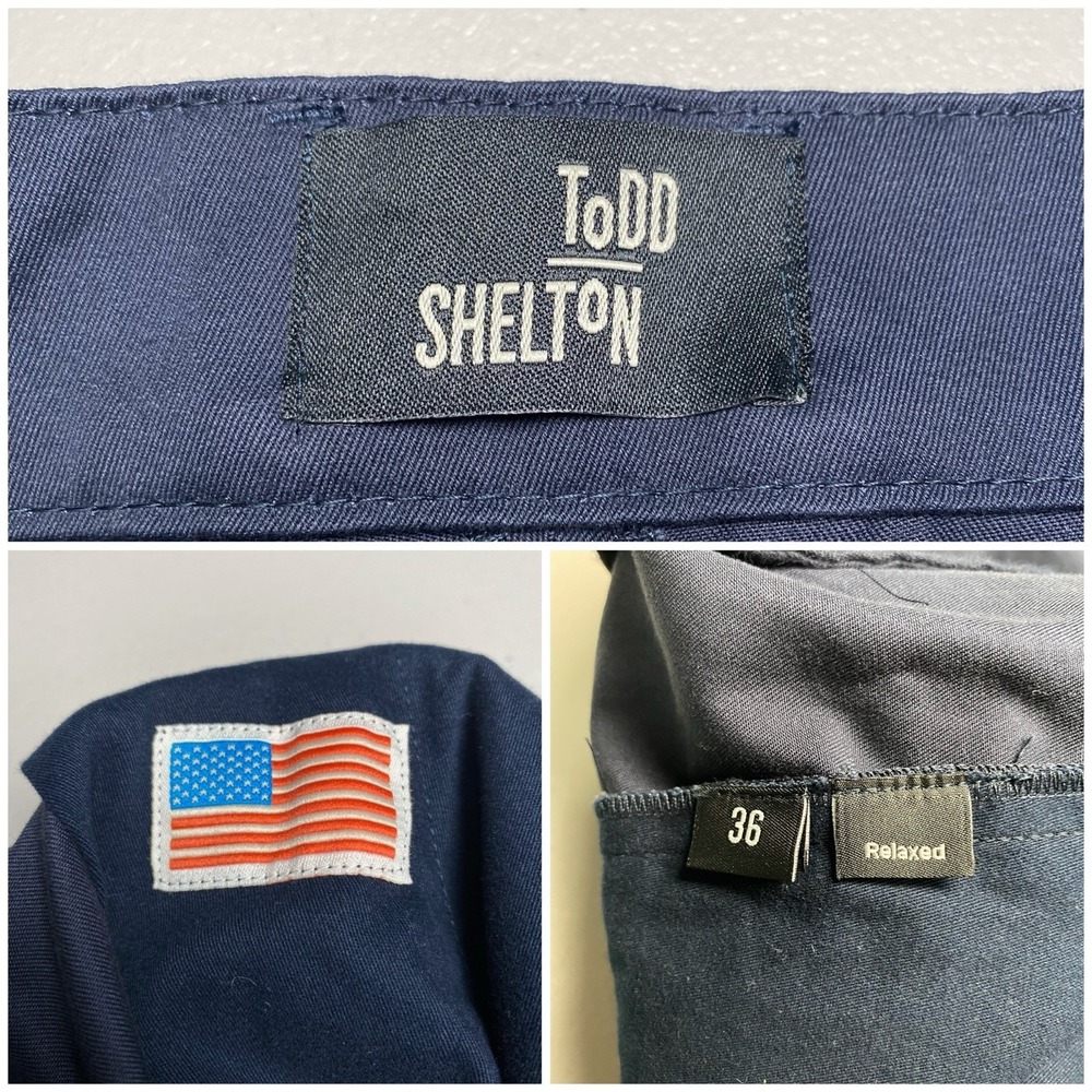 Todd Shelton Pants 36 (38x29.5) Relaxed Fit Flat Front Navy Normcore - Picture 6 of 6